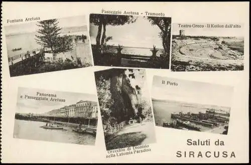 Syrakus (Syracusa) Siracusa (Sarausa) Saluti da SIRACUSA (Mehrbildkarte) 1910