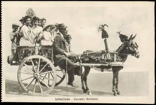 Syrakus Syracusa Siracusa Carretto Siciliano, Einheimische auf Fuhrwerk 1910