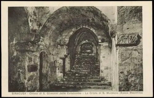 Syrakus Syracusa Siracusa Chiesa di S.  Catacombe La Cripta di S. Marziano 1910