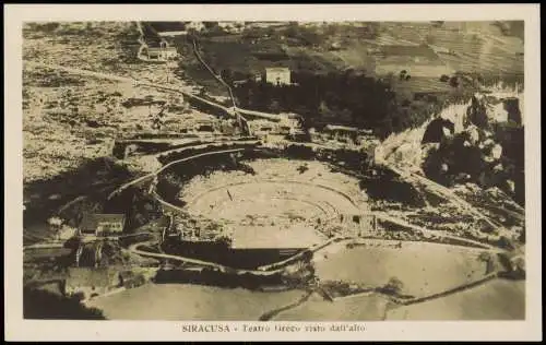 Syrakus (Syracusa) Siracusa Teatro Greco visto dall'alto (Luftaufnahme) 1920