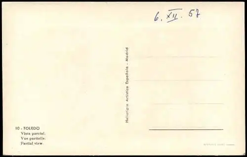 Postales Toledo Vista parcial. Partial view, Panorama-Teilansicht 1960