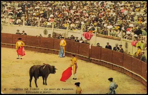 .Spanien Spanien Stierkampft Espana CORRIDA DE TOROS mort du Taureau 1920