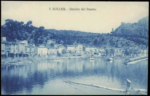 Sóller (Mallorca) Panorama-Ansicht, Detalle del Puerto, Mallorca 1910