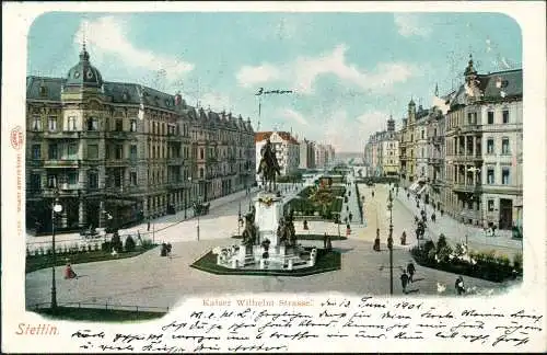 Postcard Stettin Szczecin Kaiser Wilhelm-Straße 1901