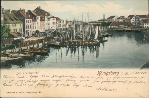 Postcard Königsberg (Ostpreußen) Калининград Fischmarkt 1901