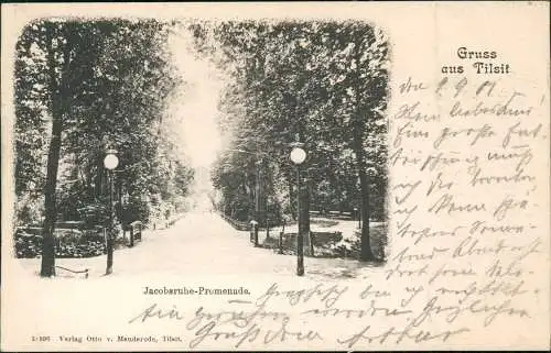 Postcard Tilsit Советск Jacobsruhe-Promenade. Ostpreußen 1901