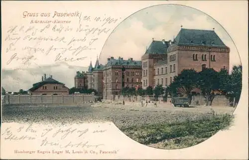 Ansichtskarte Pasewalk Kürassier-Kaserne 1901