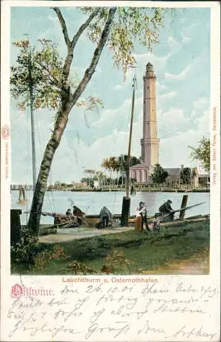 Osternothafen Ostswine Swinemünde Świnoujście Leuchtturm Birke 1901  Pommern