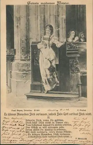 Es können Menschen Dich verlassen, jedoch Dein Gott verlässt Dich nicht. 1902