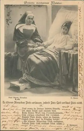 Künstlerkarte III  Menschen Dich verlassen Dein Gott verlässt Dich nicht. 1902