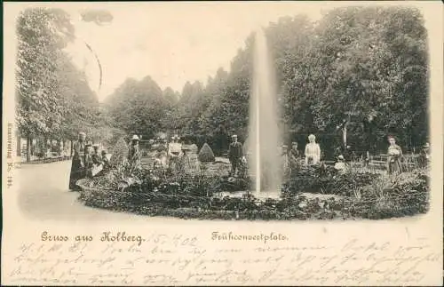 Postcard Kolberg Kołobrzeg Frühkonzertplatz 1902  Pommern