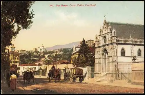 Cartoline San Remo Sanremo Strassen-Ansicht, Corso Felice Cavallotti 1910