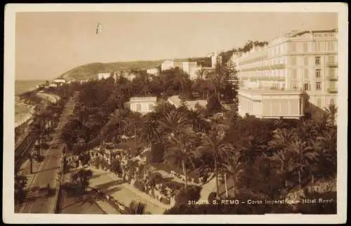 Cartoline San Remo Sanremo Corso Imperatrice & Hôtel Royal 1934