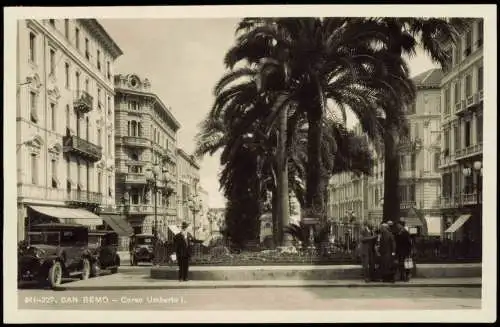 Cartoline San Remo Sanremo Corso Umberto I., Autos Cars Palme Palms 1930