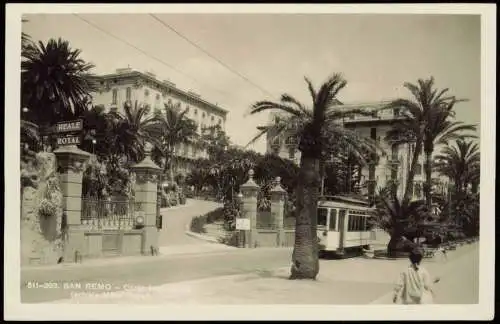 San Remo Sanremo Corso Imperatrice (entrate Hotel Royal), Tram Straßenbahn 1930