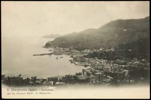 Santa Margherita Ligure Santa Margaita Panorama-Ansicht, Mittelmeer Blick 1900