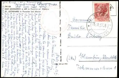 Cartoline St. Leonhard in Passeier Panorama-Ansicht San Leonardo 1956
