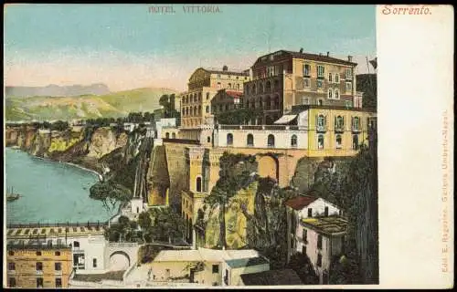 Cartoline Sorrent (Kampanien) Sorrento Partie am HOTEL VITTORIA 1900