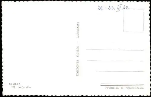 Postales Sevilla La Giralda 1960