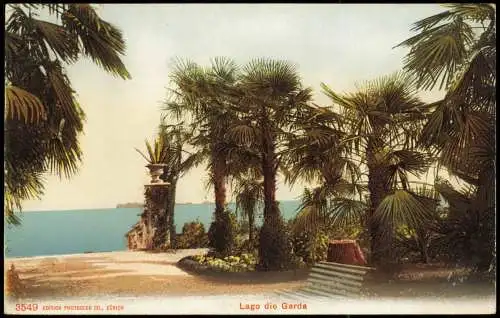 Cartoline Riva del Garda Lago di Garda, Palmen Ufer am Gardasee 1910