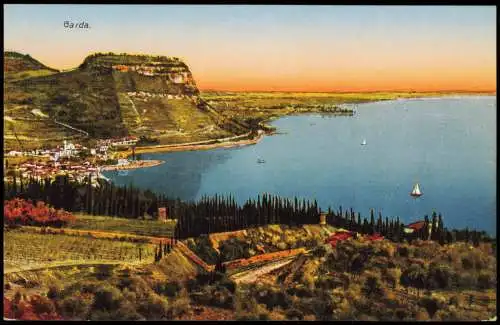 Cartoline Garda Panorama-Ansicht Gardasee Lago di Garda 1910