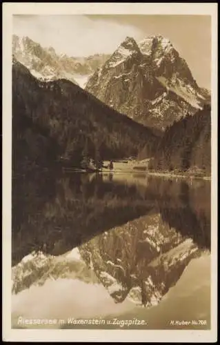 Garmisch-Partenkirchen Riessersee mit Waxenstein und Zugspitze 1928