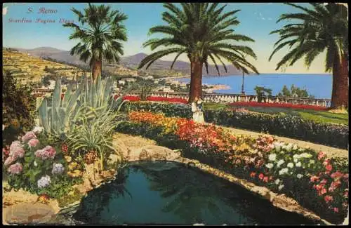 San Remo Sanremo Giardino Regina Elena (Park, Palmen Blumen) 1910