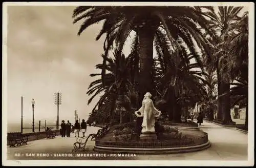 San Remo Sanremo GIARDINI IMPERATRICE-PRIMAVERA, Weg mit Palmen 1933