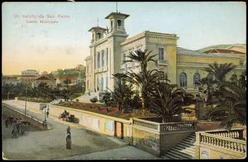 Cartoline San Remo Sanremo Partie am Casino Municipale 1910/1908