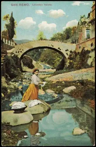 San Remo Sanremo Lavandaia Italiana, Einheimische beim Wäsche machen 1900