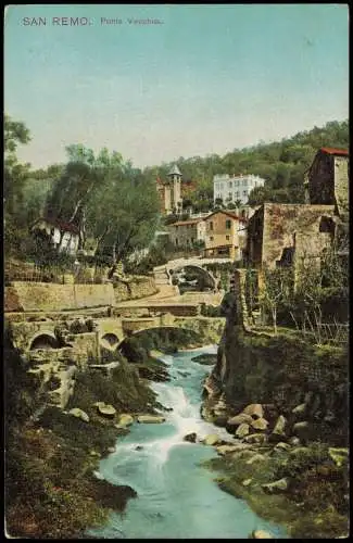 Cartoline San Remo Sanremo Ponte Vecchio (Brücke) 1900