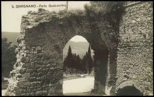 Cartoline San Gimignano Ortsansicht, Porta Quelcerchio 1910