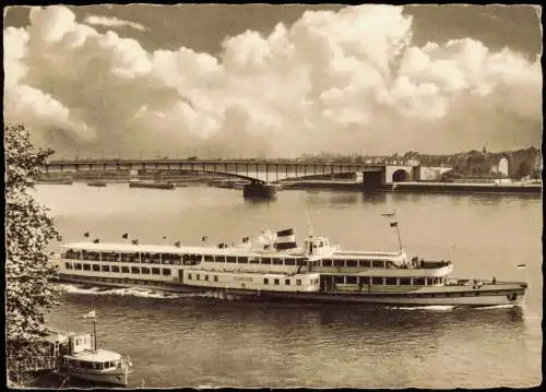 Ansichtskarte Bonn Rheinbrücke Rheinschiff Goethe 1959