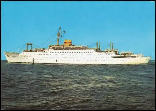 Ansichtskarte  Urlauberschiff MS Völkerfreundschaft auf See 1972