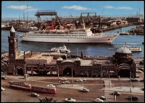 Ansichtskarte St. Pauli-Hamburg Schiff TS. Hamburg Landungsbrücken 1975