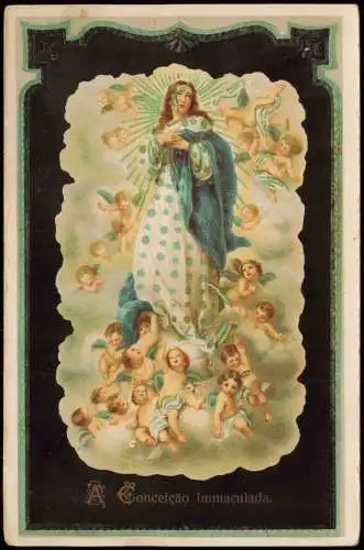 Ansichtskarte  Religion Kirche Maria Engel Angel 1911 Goldrand/Prägekarte