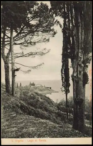 Cartoline Garda Punta San Vigilio Lago die Garda, Blick z. Gardasee 1910