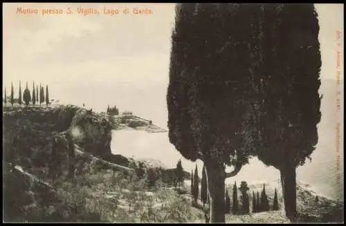 Garda Punta San Vigilio Motivo presso Lago di Garda (Gardasee) 1908