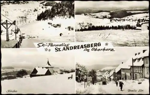 Ansichtskarte Sankt Andreasberg-Braunlage Ski Paradies Winter 4 Bild 1963