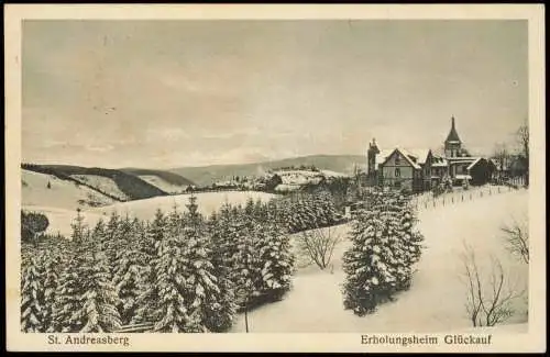 Sankt Andreasberg-Braunlage Erholungsheim Glück auf im Winter 1927