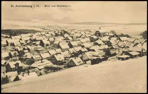 Sankt Andreasberg-Braunlage Blick vom Glockenturm. Stadt Im Winter 1914