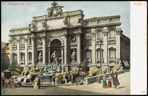 Cartoline Rom Roma Trevibrunnen Fontana di Trevi 1905