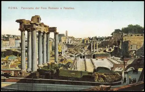 Rom Roma Panorama del Foro Romano e Palatino (historische Bauwerke) 1910