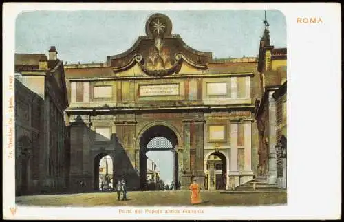 Cartoline Rom Roma Ortsansicht Porta del Popolo antica Flaminia 1900