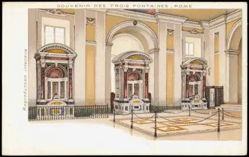 Cartoline Rom Roma SOUVENIR DES TROIS FONTAINES ROME (Innenansicht) 1900