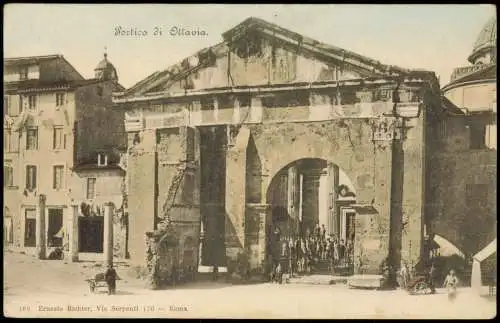 Cartoline Rom Roma historisches Bauwerk, Portico di Ottavia 1900