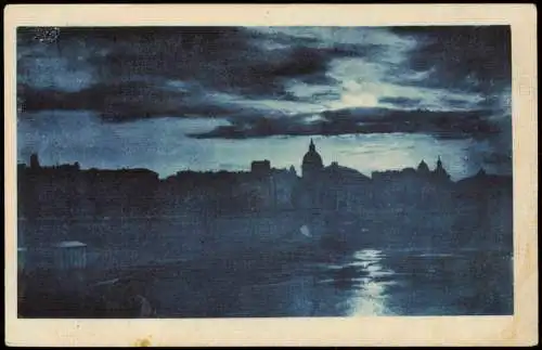 Rom Roma Roma Effetto di luce sul Tevere (Stadt-Panorama bei Nacht) 1910