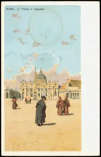 Postcard Vatikanstadt Rom Künstlerkarte S. Pietro in Vaticano 1910