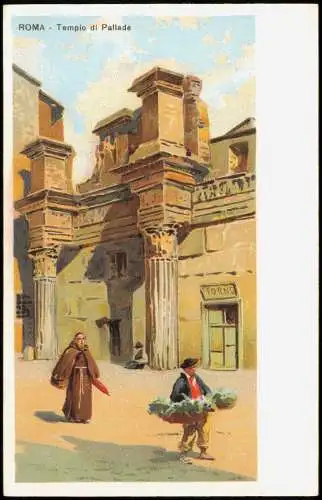 Cartoline Rom Roma Künstlerkarte Tempel Tempio di Pallade 1910