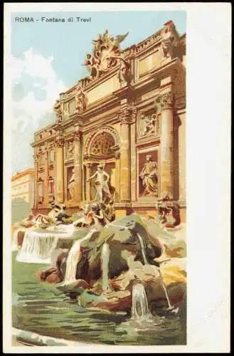 Cartoline Rom Roma Trevibrunnen Fontana di Trevi (Künstlerkarte) 1910